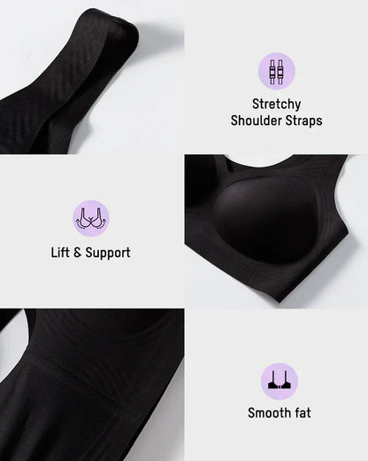 Lifting Wire-Free Antibacterial Jelly Bra in Black - Cloud-Lift Support | Lumisensy