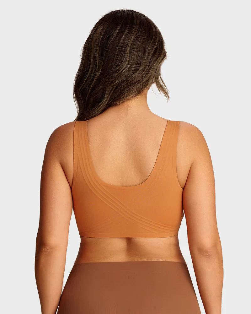 Lifting Wire-Free Antibacterial Jelly Bra in Caramel - Cloud-Lift Support | Lumisensy