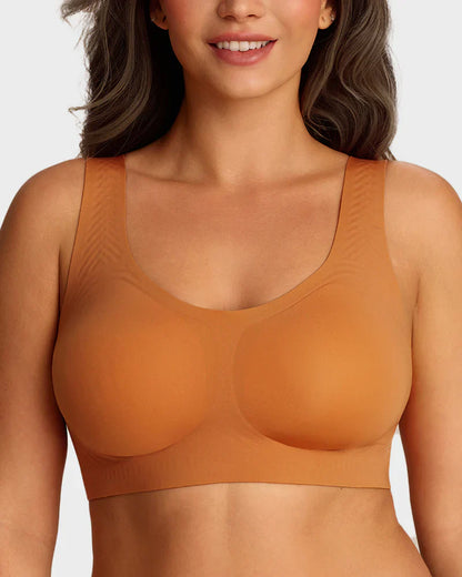 Lifting Wire-Free Antibacterial Jelly Bra in Caramel - Cloud-Lift Support | Lumisensy