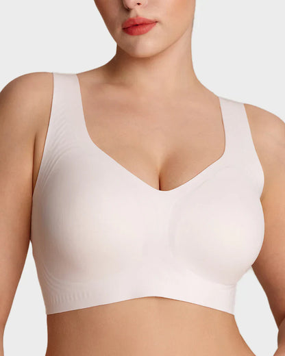 Lifting Wire-Free Antibacterial Jelly Bra in White - Cloud-Lift Support | Lumisensy
