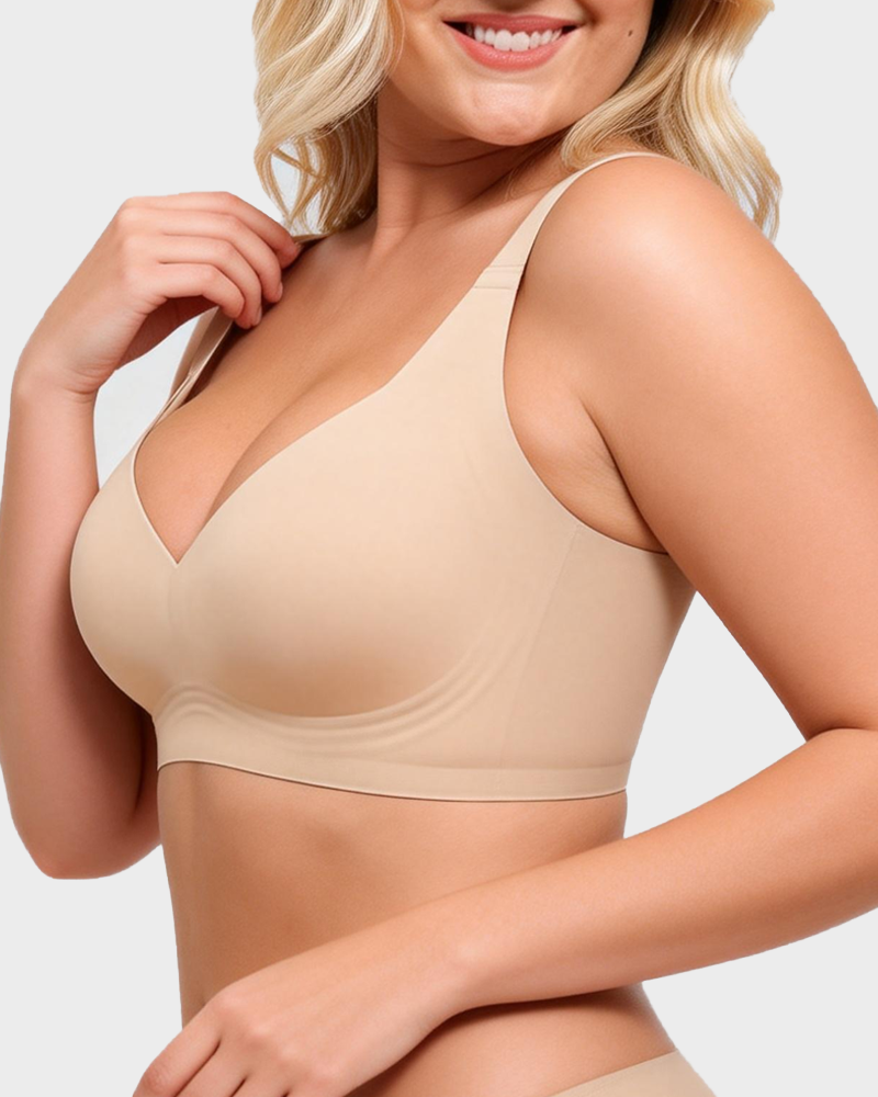 Comfort Wireless Full-Cup Bra in Nude - Wireless Comfort | Lumisensy