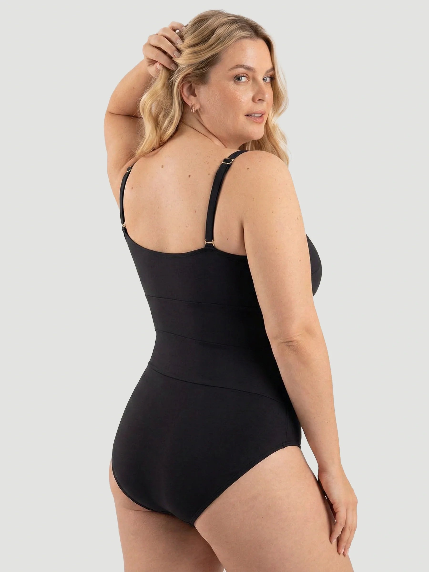 One Shoulder Shaping Swimsuit in Black - Everyday Comfort | Lumisensy