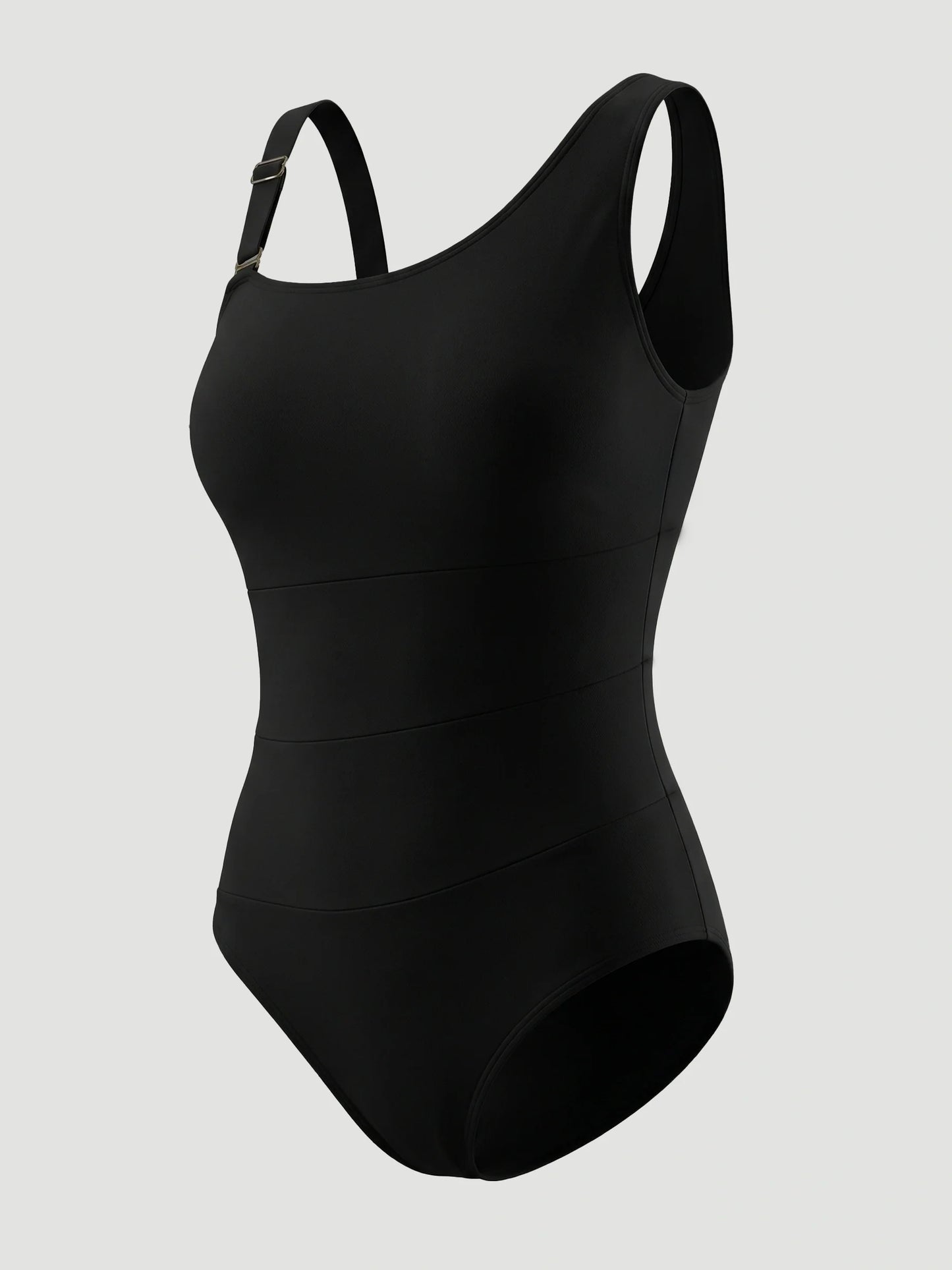 One Shoulder Shaping Swimsuit in Black - Everyday Comfort | Lumisensy