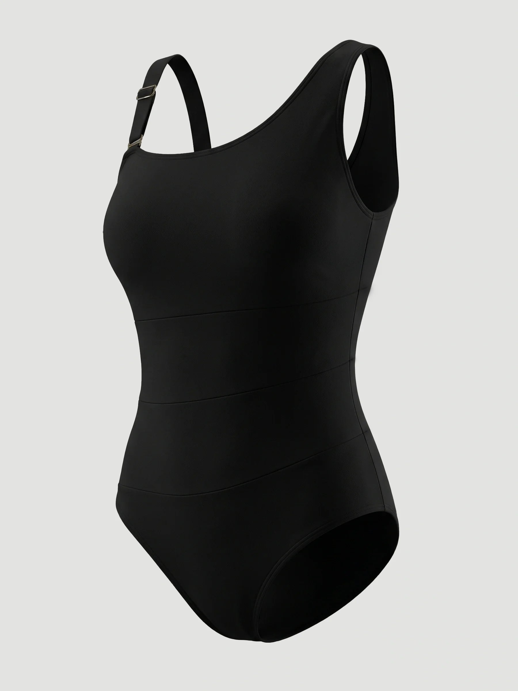 One Shoulder Shaping Swimsuit in Black - Everyday Comfort | Lumisensy