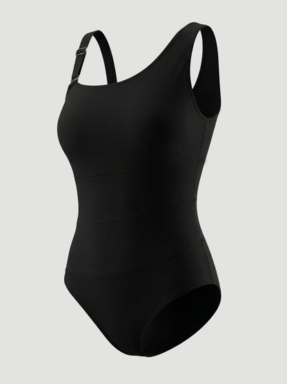 One Shoulder Shaping Swimsuit in Black - Everyday Comfort | Lumisensy