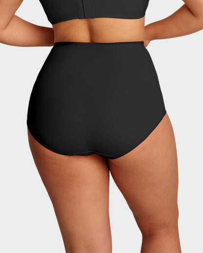 Lumisensy® Plus-Size High-Waist Cross Tummy Control Panties (5 Pack)