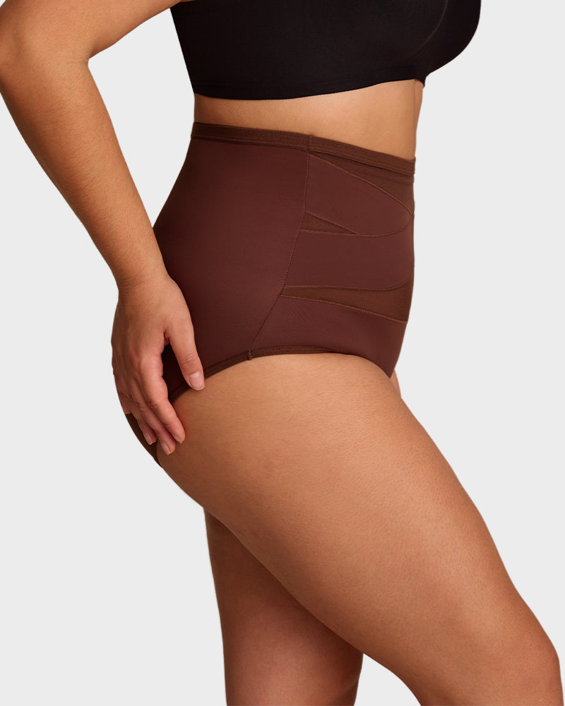 Lumisensy® Plus-Size High-Waist Cross Tummy Control Panties (5 Pack)