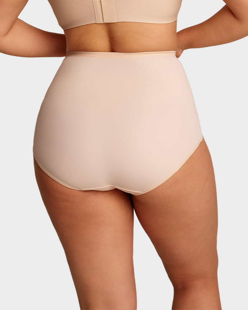 Lumisensy® Plus-Size High-Waist Cross Tummy Control Panties (5 Pack)