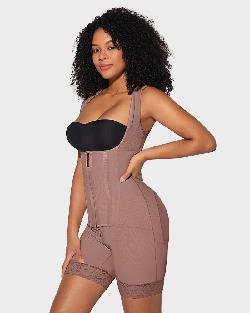 Slim Post-Surgery Compression Shapewear in Rosy Brown - Tummy Control | Lumisensy