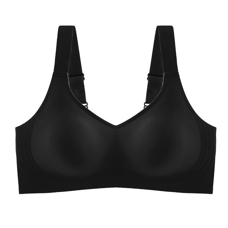 Wire-Free Push-Up Seamless Full-Cup Bra in Black - Wireless Comfort | Lumisensy