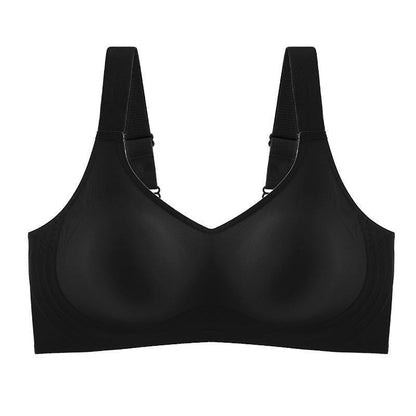 Wire-Free Push-Up Seamless Full-Cup Bra in Black - Wireless Comfort | Lumisensy