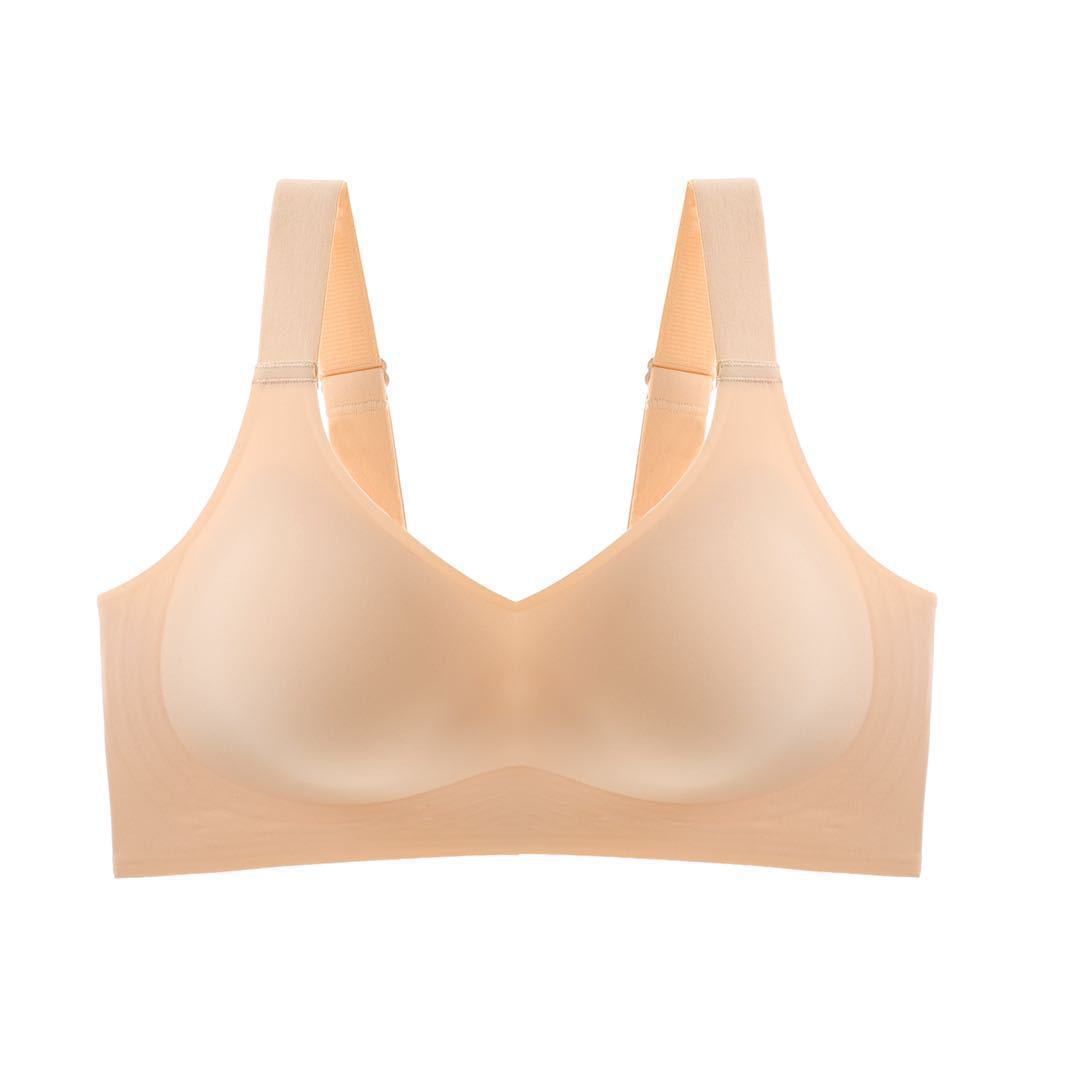 Wire-Free Push-Up Seamless Full-Cup Bra in Grey - Wireless Comfort | Lumisensy