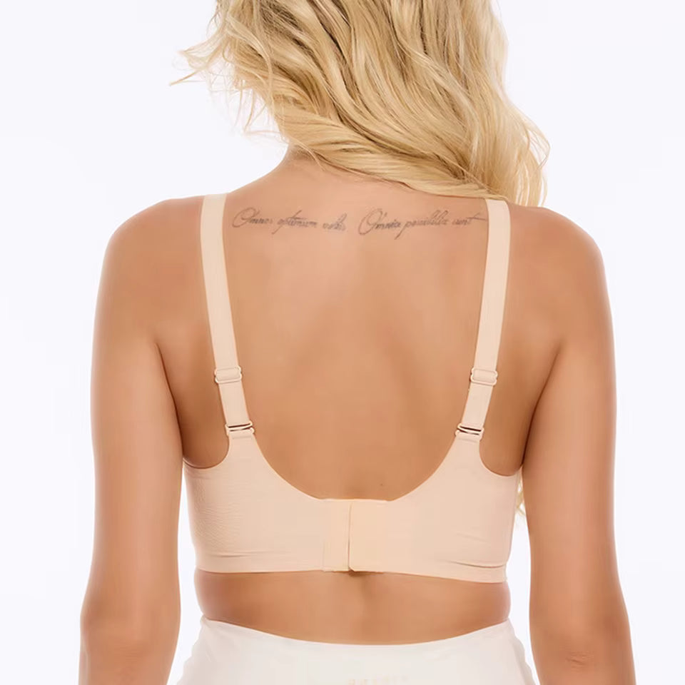 Seamless Wireless Supportive Bra Plus Size Underwear in White - Wireless Comfort | Lumisensy