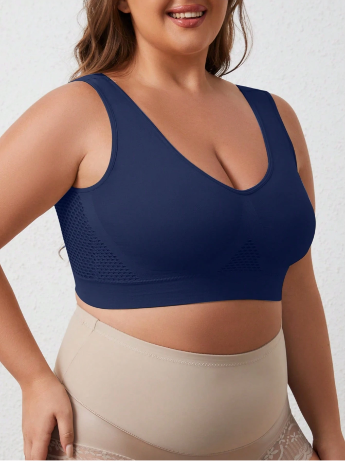 Lumisensy®  Plus Size Up to 5XL Curvy Breathable Hollow Out Wireless Bra (5 Pack)