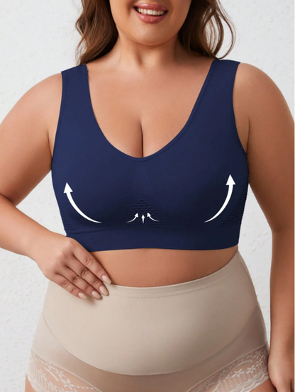 Lumisensy®  Plus Size Up to 5XL Curvy Breathable Hollow Out Wireless Bra (5 Pack)