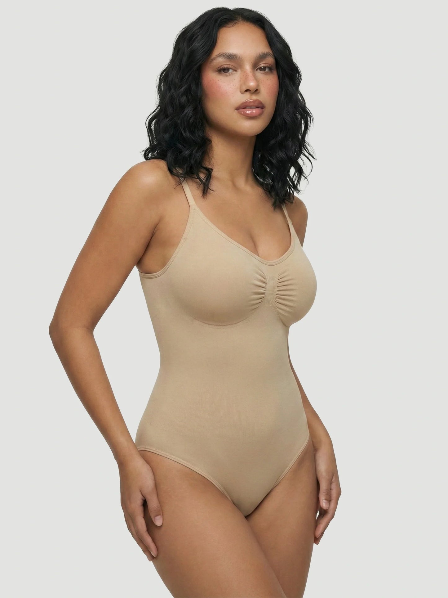 Seamless Sculpt Brief Shapewear Bodysuit in Beige - Tummy Control | Lumisensy