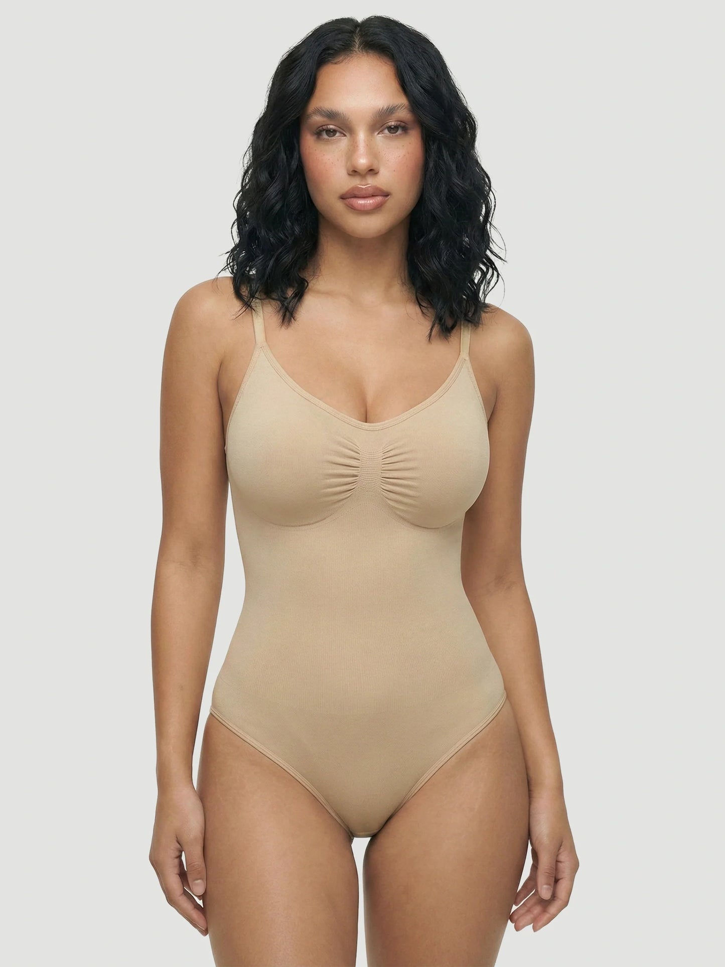 Seamless Sculpt Brief Shapewear Bodysuit in Beige - Tummy Control | Lumisensy