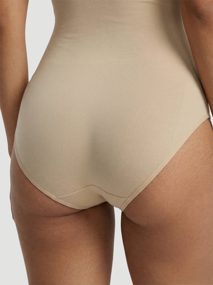 Seamless Sculpt Brief Shapewear Bodysuit in Beige - Tummy Control | Lumisensy