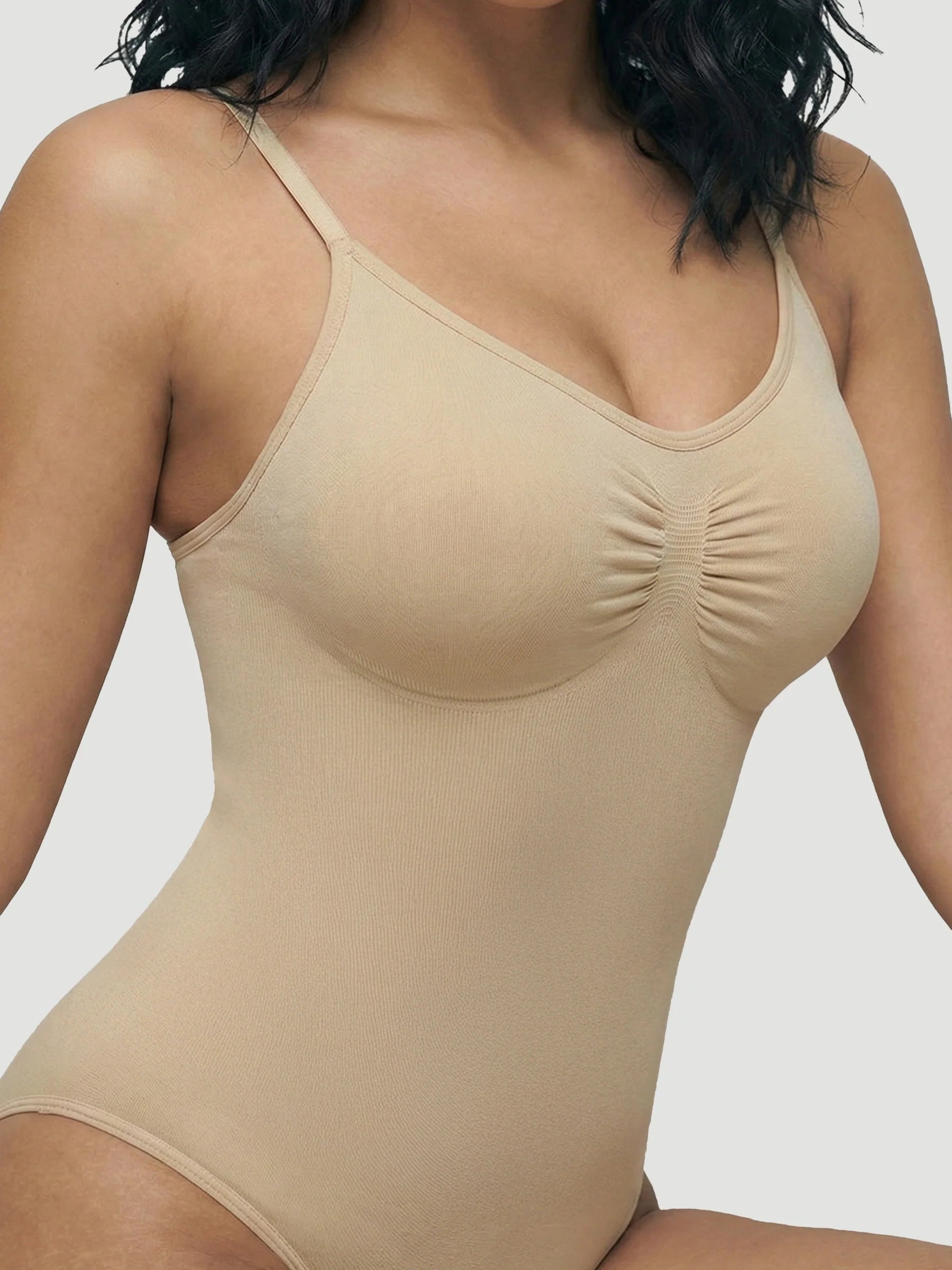 Seamless Sculpt Brief Shapewear Bodysuit in Beige - Tummy Control | Lumisensy