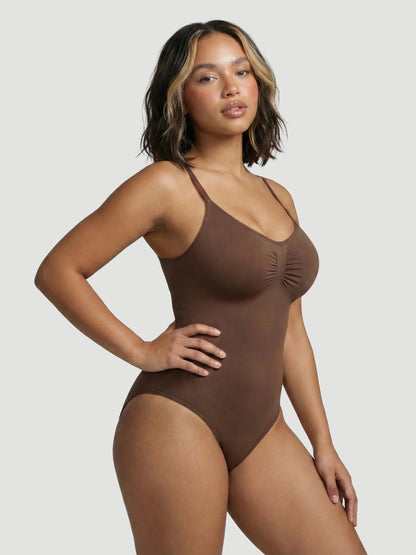 Seamless Sculpt Brief Shapewear Bodysuit in Brown - Tummy Control | Lumisensy