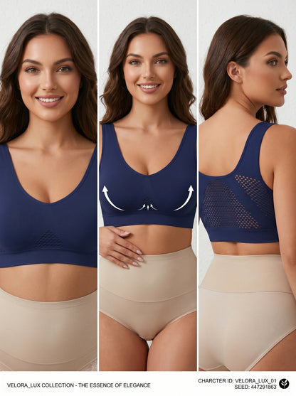 Lumisensy®  Plus Size Up to 5XL Curvy Breathable Hollow Out Wireless Bra (5 Pack)