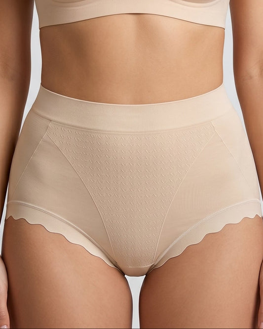 Luxurious Silk Hip-Lift Panties in Khaki - Seamless Invisible | Lumisensy