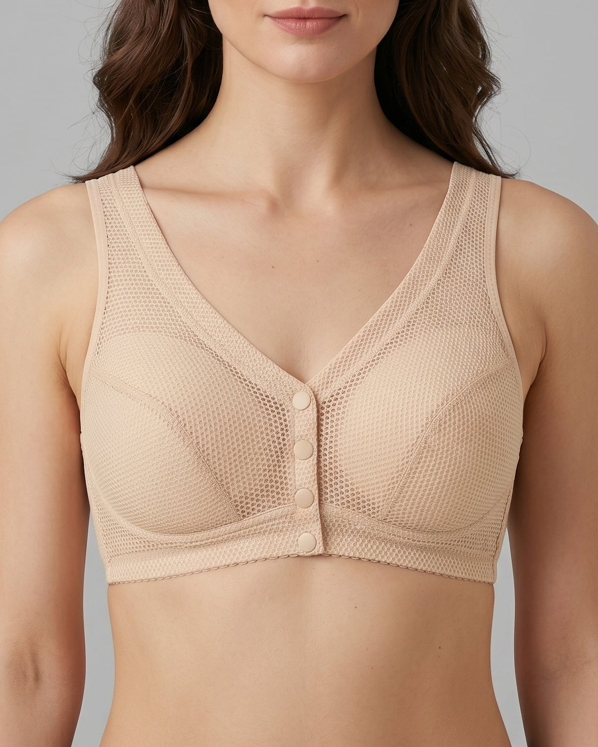 Comfort Front-Closure Wirefree Bra in Pink - Everyday Comfort | Lumisensy
