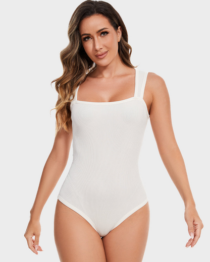 Slim Tummy-Tuck Bodysuit in White - Tummy Control | Lumisensy