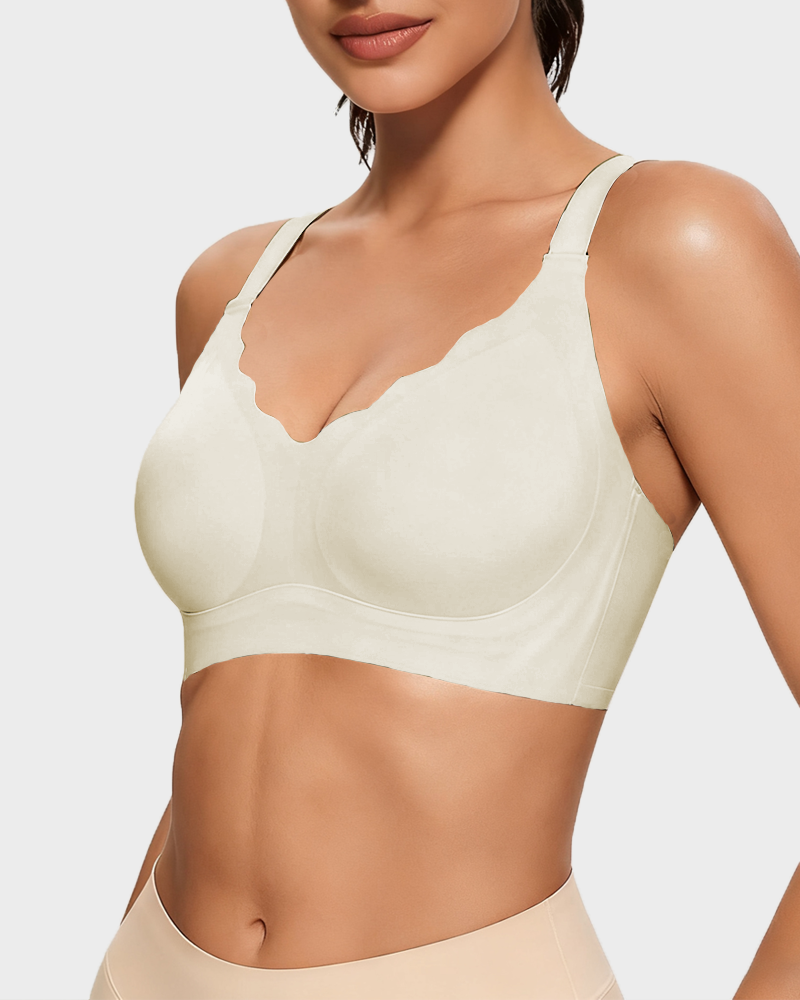 Comfort Support Push-Up Wireless Bra in White - Wireless Comfort | Lumisensy