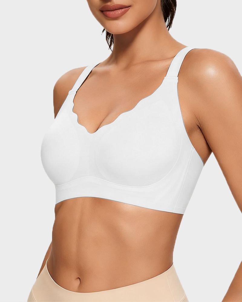 Comfort Support Push-Up Wireless Bra in White - Wireless Comfort | Lumisensy