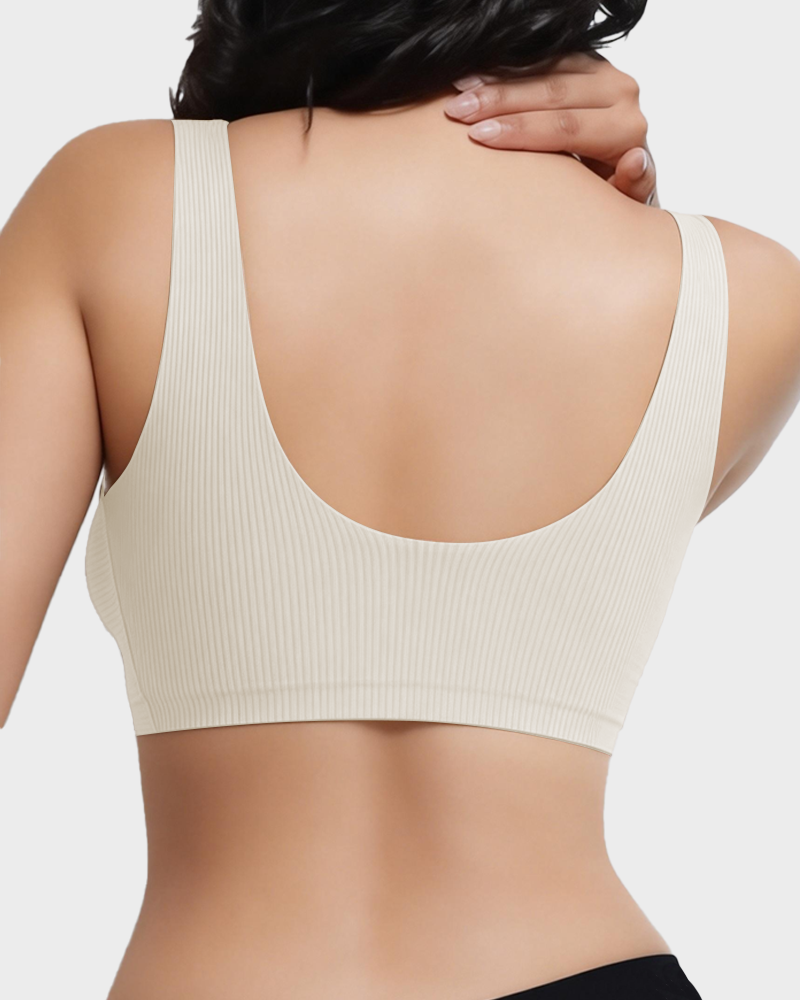 Comfort Wireless Vest Bra in White - Wireless Comfort | Lumisensy