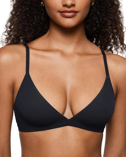 Lumisensy® Curvy Friendly Seamless Deep V Triangle Bralette Bra