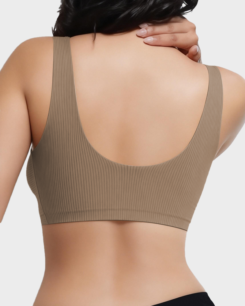 Comfort Wireless Vest Bra in Coffee - Wireless Comfort | Lumisensy