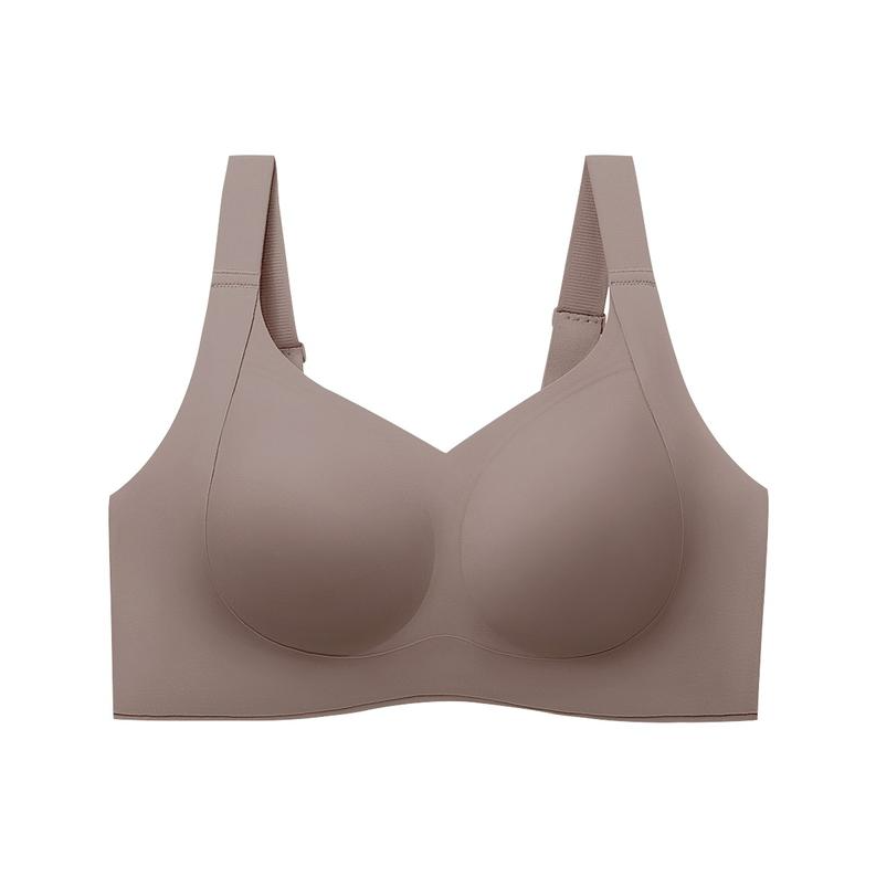 Wireless Push-Up Seamless Jelly Bra in Coffee - Cloud-Lift Support | Lumisensy