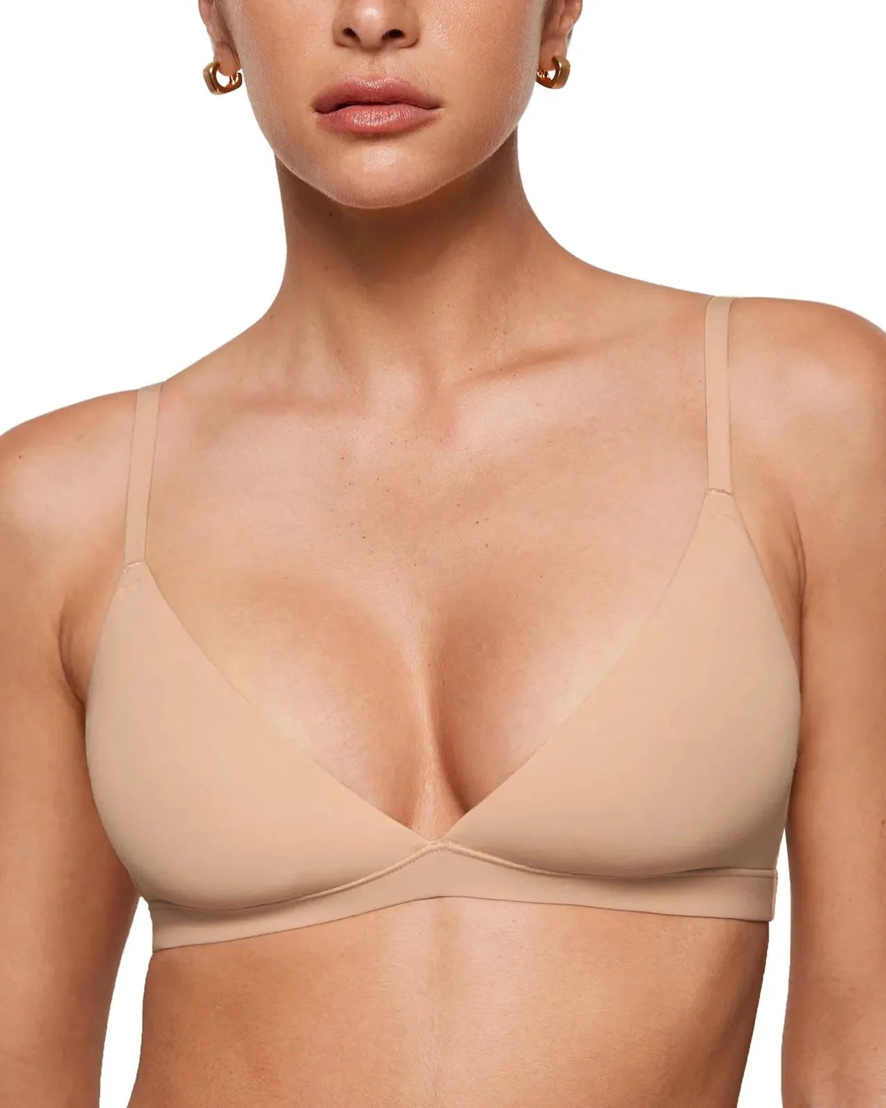 Lumisensy® Curvy Friendly Seamless Deep V Triangle Bralette Bra