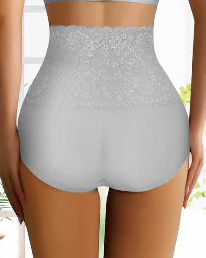 Floral Lace High-Waist Cotton Briefs 6-Pack Mix Colors - Soft Cotton | Lumisensy
