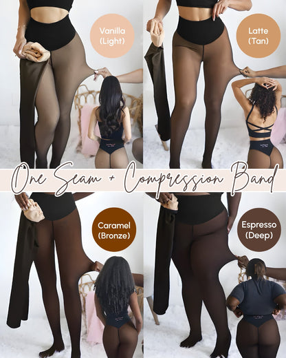 Snatched One-Seam Sheer Fleece Leggings in Espresso Deep - Everyday Comfort | Lumisensy