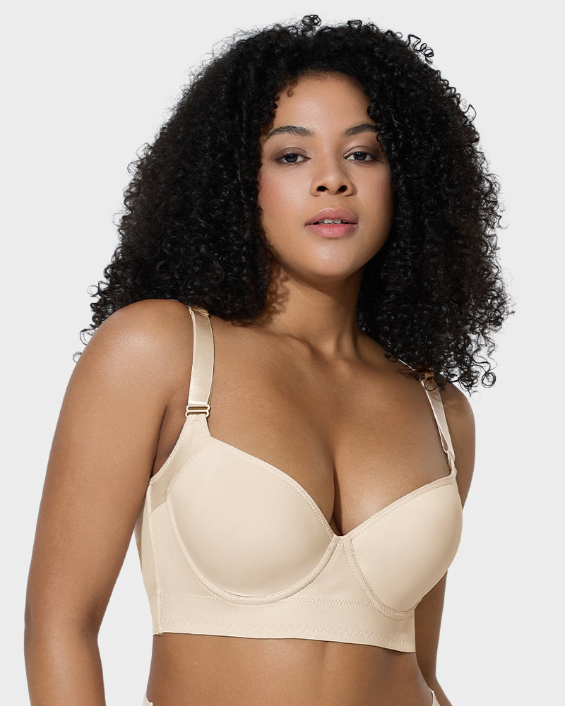 Confident Push-Up Full-Cup Bra in Brown - Everyday Comfort | Lumisensy