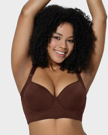 Confident Push-Up Full-Cup Bra in Brown - Everyday Comfort | Lumisensy