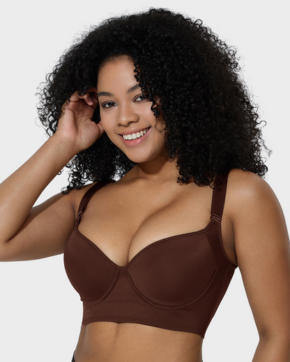 Confident Push-Up Full-Cup Bra in Black - Everyday Comfort | Lumisensy