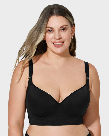 Confident Push-Up Full-Cup Bra in Black - Everyday Comfort | Lumisensy