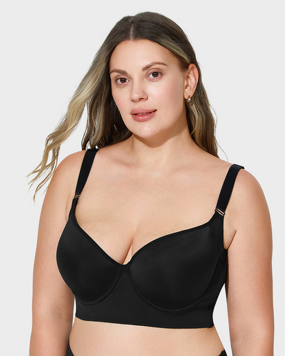 Confident Push-Up Full-Cup Bra in Brown - Everyday Comfort | Lumisensy