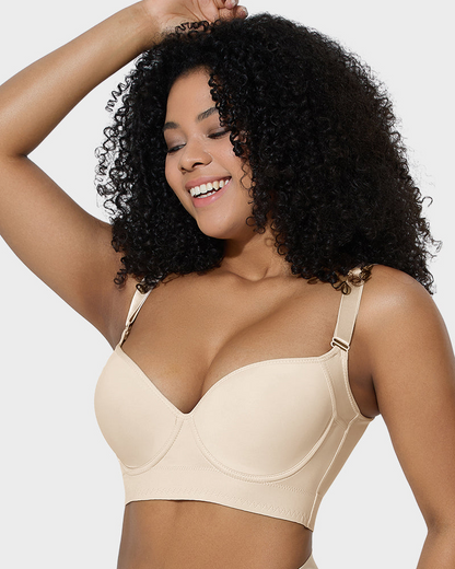 Confident Push-Up Full-Cup Bra in Black - Everyday Comfort | Lumisensy