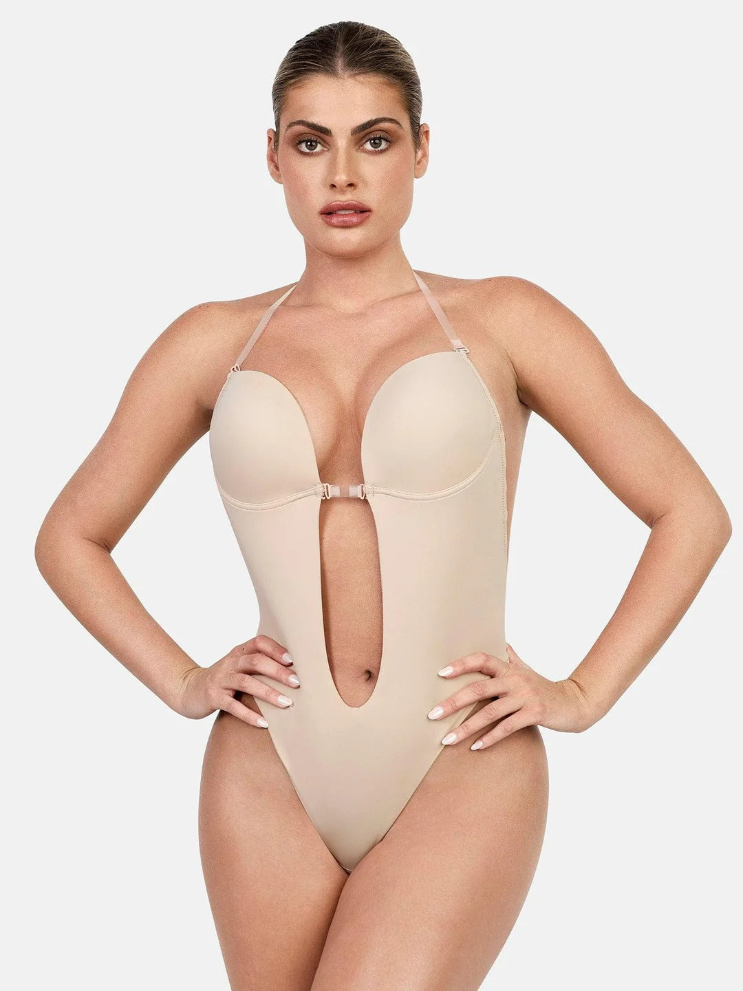 Lumisensy® Shapewear Halter Strap Deep U Sculpting Backless Bodysuit