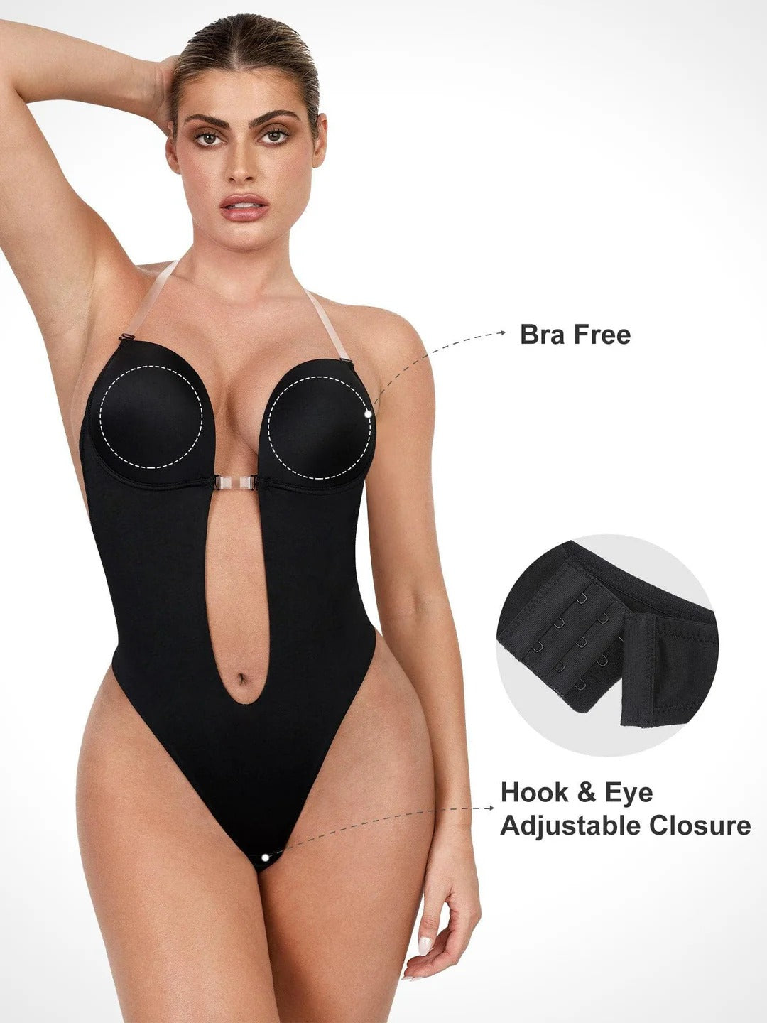 Lumisensy® Shapewear Halter Strap Deep U Sculpting Backless Bodysuit