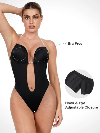 Lumisensy® Shapewear Halter Strap Deep U Sculpting Backless Bodysuit