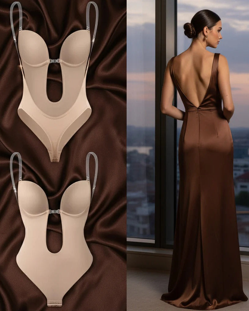 Lumisensy® Shapewear Halter Strap Deep U Sculpting Backless Bodysuit