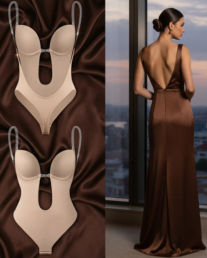Lumisensy® Shapewear Halter Strap Deep U Sculpting Backless Bodysuit