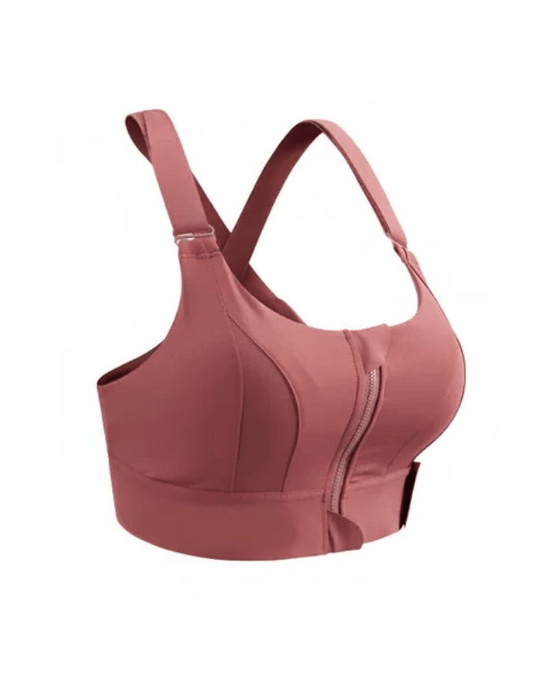 Lumisensy - Lumisensy® Active Zip Front Sports Bra - SALMON - S - Lumisensy® Active Zip Front Sports Bra