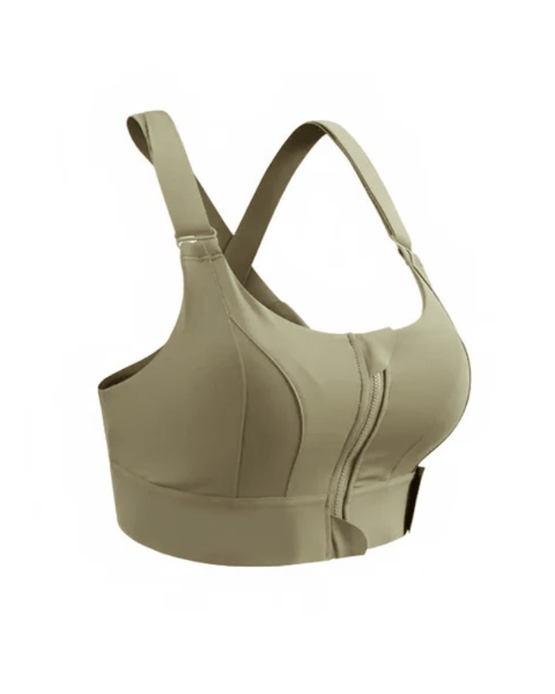 Lumisensy - Lumisensy® Active Zip Front Sports Bra - GREEN - S - Lumisensy® Active Zip Front Sports Bra